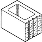 Block 12", 7-Scored Split Face, Half [Drawing]