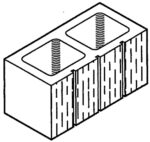 Block 8", 3-Scored Raked, Standard [Drawing]