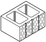 Block 12", 3-Scored Raked, Standard [Drawing]