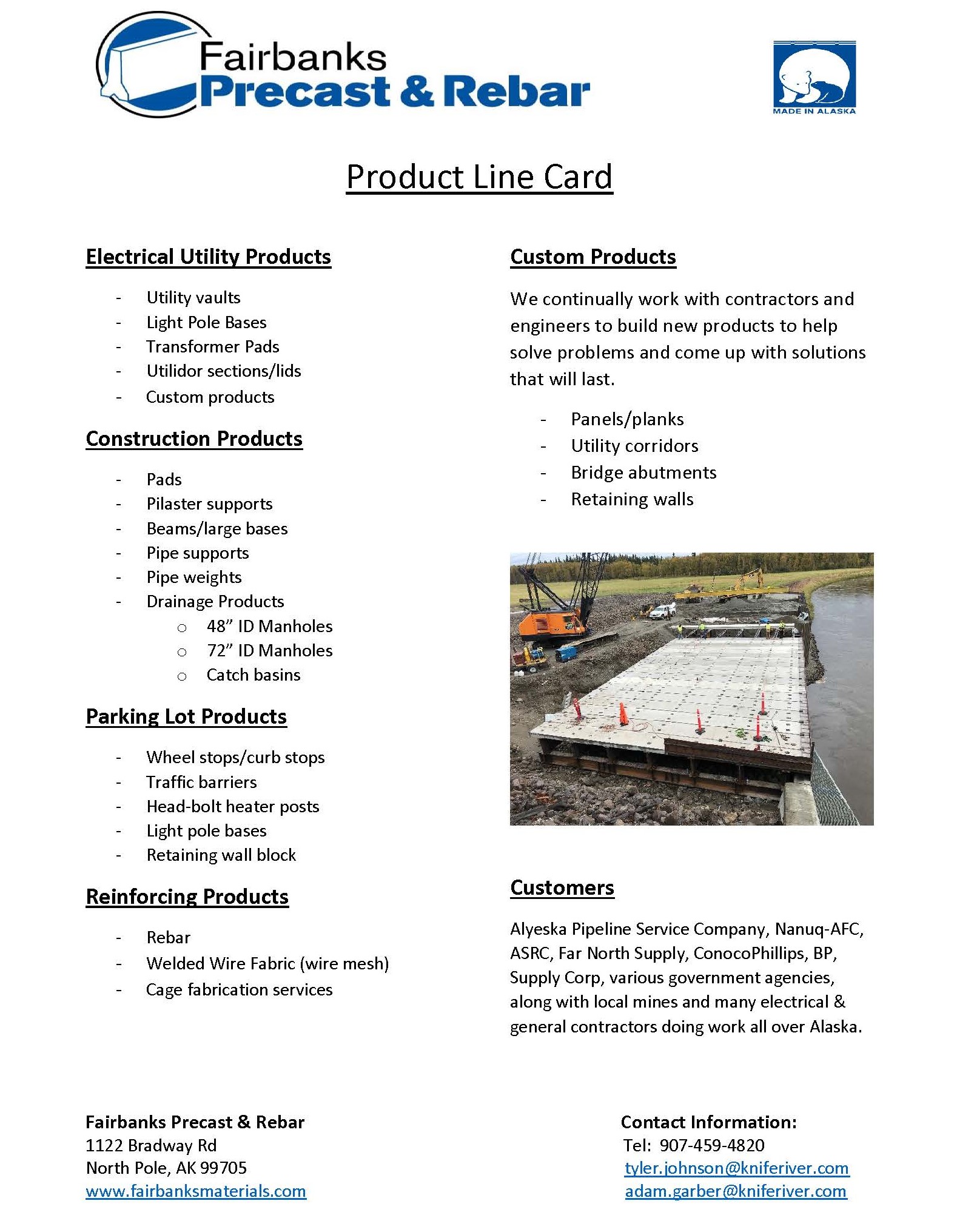 Product Line Card